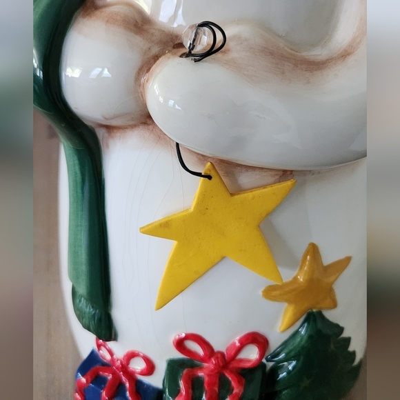 ⛄ Vintage JCPenney Christmas Snowman Cookie Jar, 15” Tall with Green Scarf & hat - Picture 9 of 16